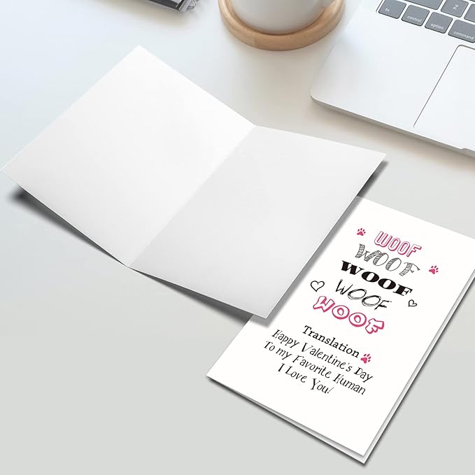 Ogeby Funny Dog Valentines Day Card, Cute Valentines Day Cards Gifts for Dog Lover, Humor Valentines Gifts from Dog, to My Favorite Human I Love You