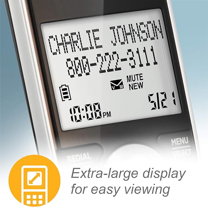 AT&T CL82507 DECT 6.0 5-Handset Cordless Phone for Home with Answering Machine, Call Blocking, Caller ID Announcer, Intercom and Long Range, Silver (CL82507)