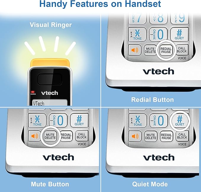 VTECH IS8121-2 Super Long Range up to 2300 Feet DECT 6.0 Bluetooth 2 Handset Cordless Phone for Home with Answering Machine, Call Blocking, Connect to Cell, Intercom and Expandable to 5 Handsets