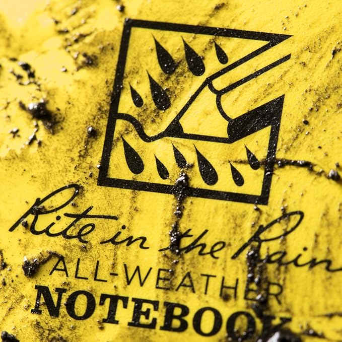 Rite in the Rain Weatherproof Top Spiral Notepad, Yellow Cover, Universal Pattern, 3 Pack (No. 146-3), 6 x 4 x 0.375