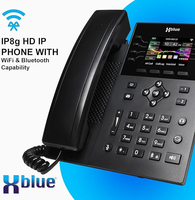 XBLUE QB1 System Bundle with 8 IP8g IP Phones Including Auto Attendant, Voicemail, Cell & Remote Phone Extensions & Call Recording