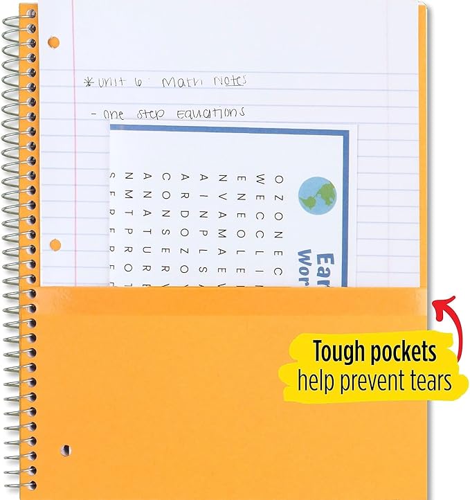 Five Star Spiral Notebook, 3-Subject, Wide Ruled Paper, 10-1/2" x 8", 150 Sheets, Color Will Vary (05204)