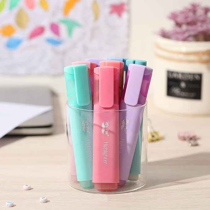 Mr. Pen- Highlighter Marker, 8 Pack, Morandi Colors, Chisel Tip, Cute Pastel Highlighter Set, Assorted Colors
