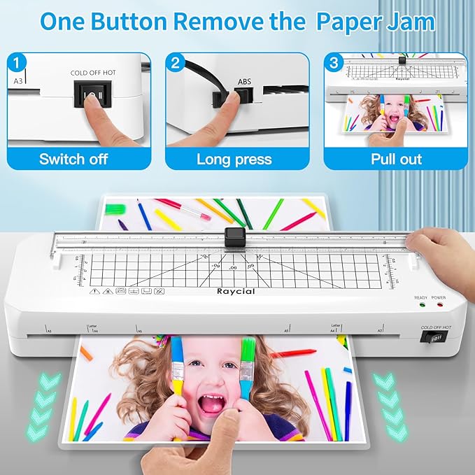 Laminator, 13 inch Laminator Machine with Laminating Sheets, Cold and Thermal Laminator Machine 11x17 with Paper Cutter, Laminating Machine for Home Office School Use