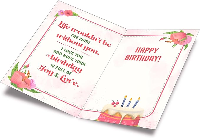 Prime Greetings Sister Birthday Card, Made in America, Eco-Friendly, Thick Card Stock with Premium Envelope 5in x 7.75in, Packaged in Protective Mailer