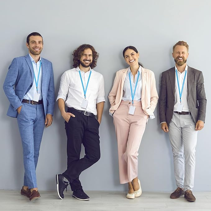 10 Pack Lanyards for ID Badges, Cruise Ship Cards, Keys, Keychain, Long-lasting Neck lanyard Strap with Clasp, Cruise Badge Key Lanyards for Men, Women, Teachers, Kids (Light Blue)