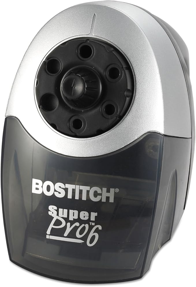 Stanley Bostitch SuperPro6 Commercial Pencil Sharpener with 6 Holes and Industrial Motor, Gray (EPS12HC)