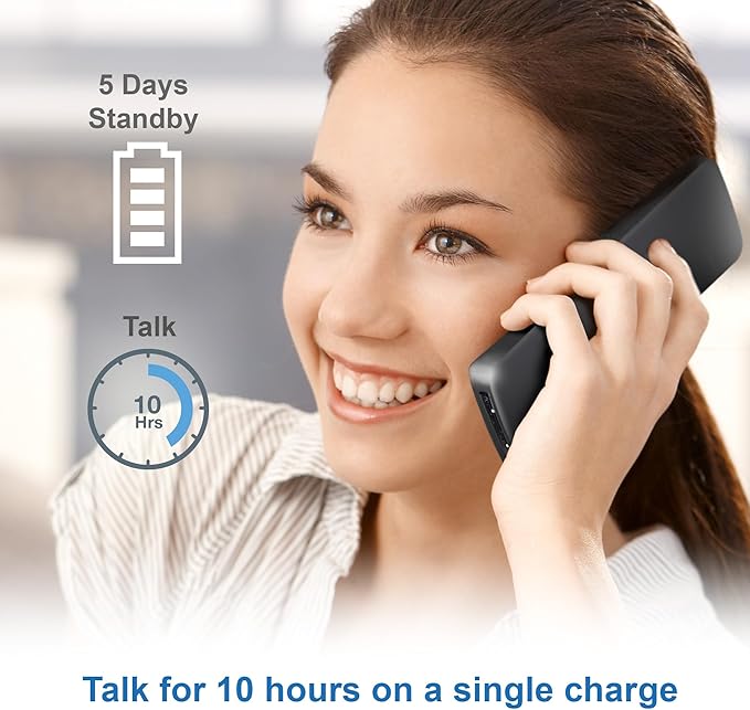 AT&T GL2101-5 DECT 6.0 5-Handset Cordless Home Phone with Call Block, Caller ID, Full-Duplex Handset Speakerphone, 2" White Backlit Display, Lighted Keypad (Graphite & Black)