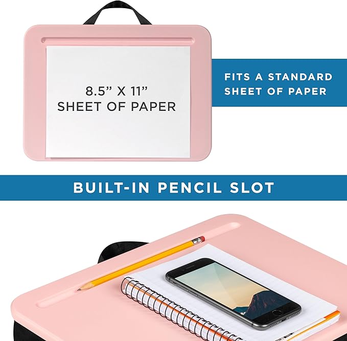 LAPGEAR Compact Lap Desk - Rose Quartz - Fits up to 15 Inch Laptops - Pack of 12 - Style No. 43004