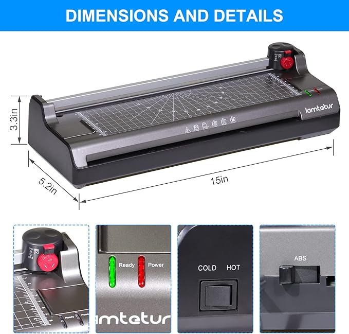 Thermal Laminator Machine 11X17 with 70 Laminating Sheets for Office Home School Teacher Use,13inch Hot&Cold Laminating Machine for A3/A4,Lamination Machine with Paper Cutter, Corner Rounder