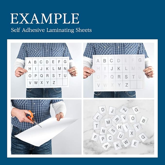 Self Stick Laminating Sheets 8.5 x 11 Inches, 4mil, Pack of 20, No Heat, No Machine, Peel and Stick Laminating Sheets, Self Adhesive Contact Paper, Self Sealing Clear Vinyl Stickers by VIOLLETO