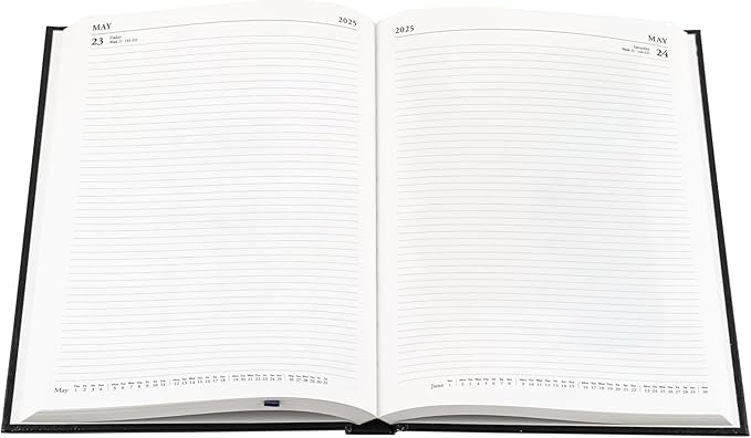 Collins Essential 2025 Business Diary - A4 Day to a Page Planner with Leathergrain Hardback Cover - Maroon - ESSA41.78-25