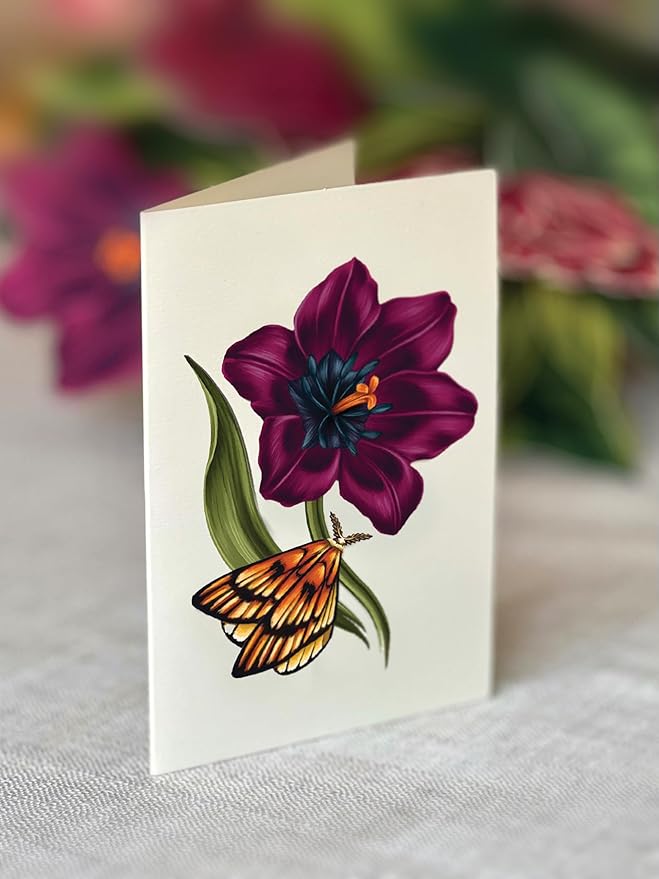 Freshcut Paper Pop Up Cards, Moonlight Garden, 12 Inch Life Sized Forever Flower Bouquet 3D Popup Greeting Card, Halloween Cards, Birthday Card, Blank Notecard & Envelope