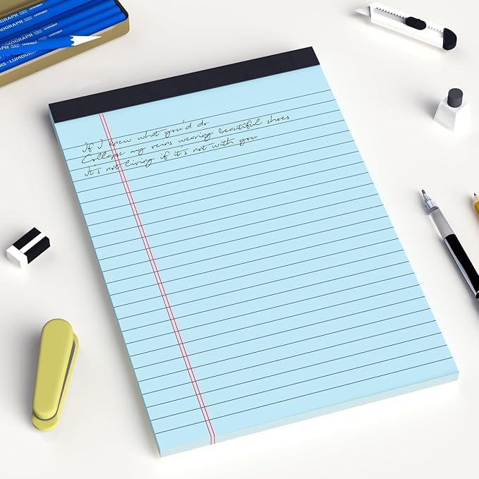 5pcs Colored Note Pads 5x8 College Ruled Small Legal Pads Paper Notepads 5 Pack Study Back Writing Pads 5 x 8 Paper Pads Perforated Narrow Ruled Pads of Paper