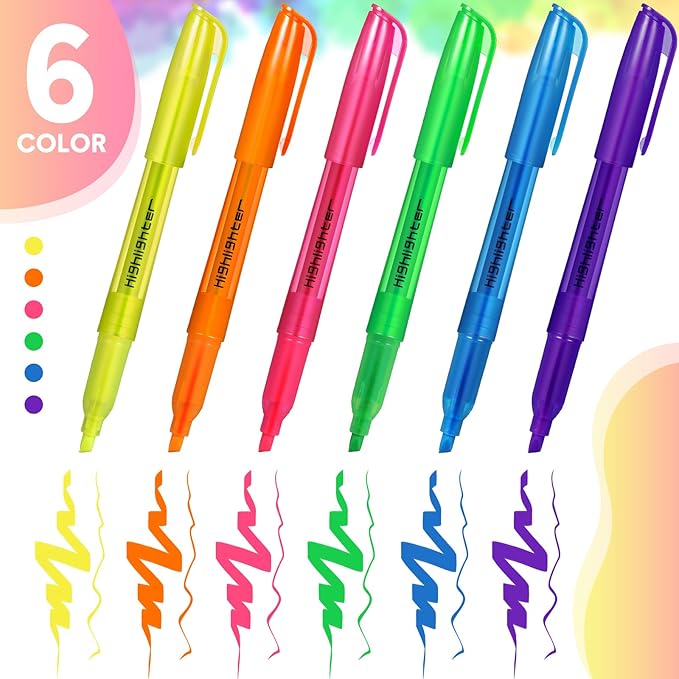 Thenshop 540 Pcs Highlighter Bulk Pack Assorted Colors Highlighter Markers Chisel Tip Fluorescent Pens for Office Classroom Back to School Supplies