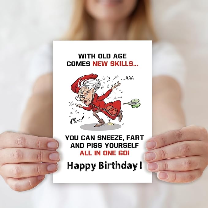Funny Birthday Gifts for Mature Women,Hilarious Birthday Card for Grandma, Mom,Senior Female Friends,Gag 50th 60th 70th 80th 90th Birthday Card Gift,Humorous Getting Older Card,Aging Gracefully