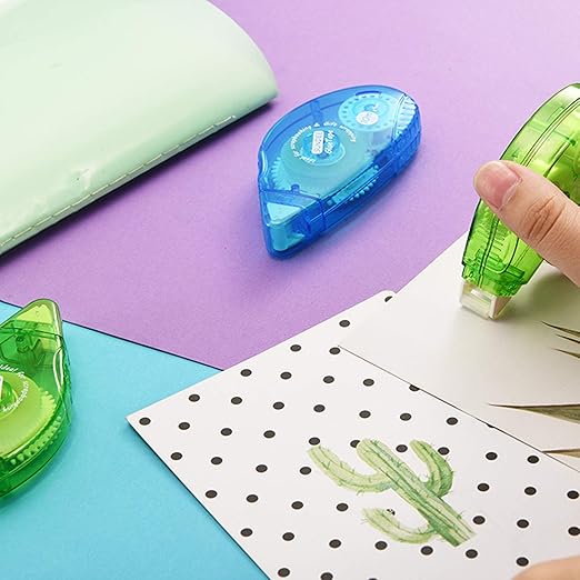 Glue Runner Permanent, Double Sided Adhesive Scrapbook Runner Tape Roller, 0.3-inch by 360-Inch, Permanent Adhesive Dots Roller Applicator, 12 Pack - Green
