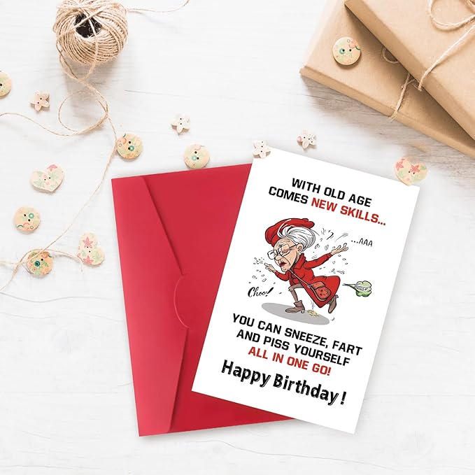 Funny Birthday Gifts for Mature Women,Hilarious Birthday Card for Grandma, Mom,Senior Female Friends,Gag 50th 60th 70th 80th 90th Birthday Card Gift,Humorous Getting Older Card,Aging Gracefully