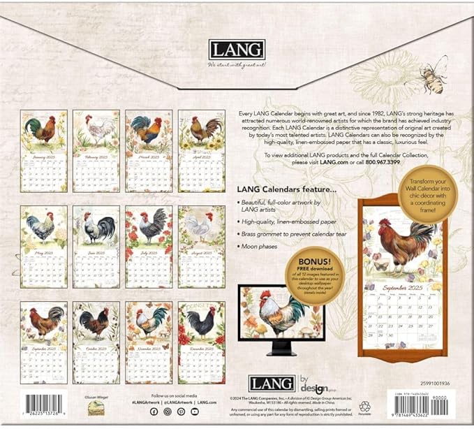 Lang Companies, Proud Rooster Special Edition 2025 Wall Calendar