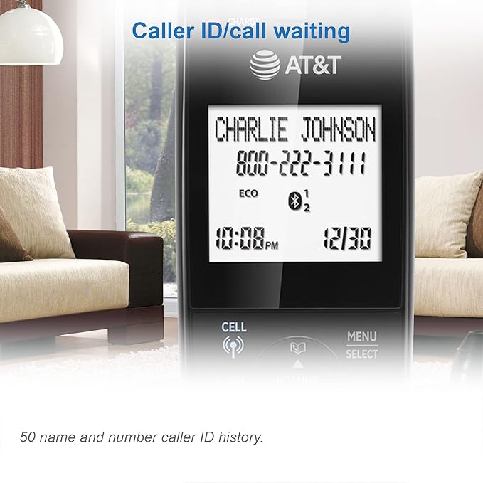 AT&T GL2113-21 Cordless Home Phone with Smart Call Blocker, Bluetooth Connect to Cell, Answering Machine, Full-Duplex Speakerphone