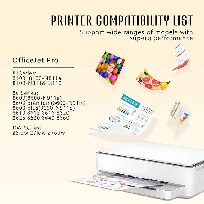 950 XL 951 XL HP950XL/951XL 8600 Ink Cartridges Combo Pack Compatible for HP 950XL 951XL Ink Cartridges for HP Printers for OfficeJet Pro 8600 8610 8630 8620 8615 8625 8100 276DW 251DW Printer