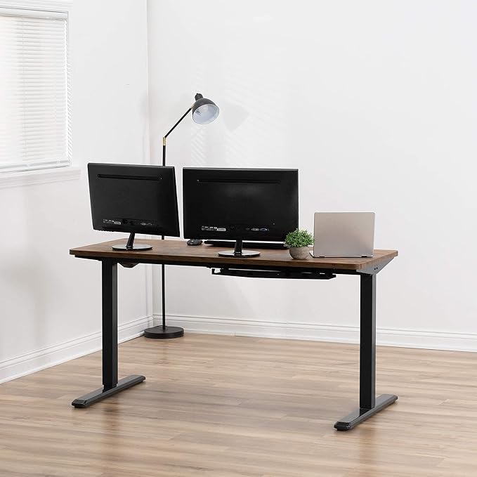 VIVO Rustic Vintage Brown 60 x 24 inch Universal Solid One-Piece Table Top for Standard and Sit to Stand Height Adjustable Home and Office Desk Frames, DESK-TOP60N
