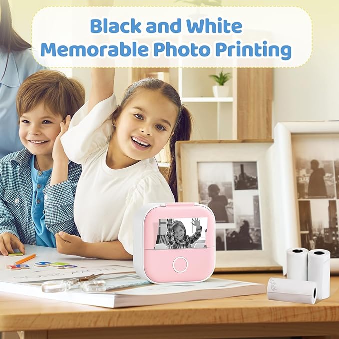 T02 Mini Printer Paper - White Sticker Paper Compatible with T02/M02X/M02L Mini Pocket Printer, Last for 10 Years, Perfect for Journal Photos Study Notes, 50mmx3.5m, 3 Rolls