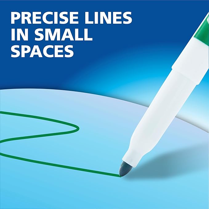 EXPO Fine Tip Dry Erase Markers, Low Odor, Black Ink, 36-Count Set, Ideal for Classroom, Office, and Home Use