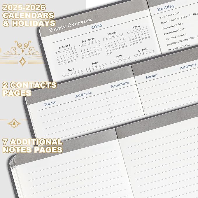 2025 Pocket Planner - Pocket Planner 2025, Weekly & Monthly Planner from JAN 2025- DEC 2025, 6.3''Γ3.8'', Small Planner for Purse, Pen Loop, Inner Pocket, 2 Bookmark