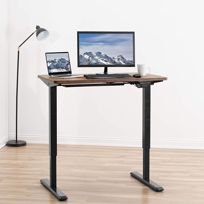 VIVO Rustic Vintage Brown 43 x 24 inch Universal Solid One-Piece Table Top for Standard and Sit to Stand Height Adjustable Home and Office Desk Frames, DESK-TOP43N