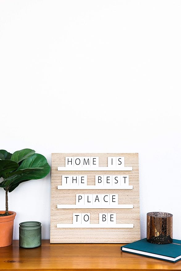 Pearhead Natural Wood And Black Felt Classic Letter Board Set, Includes 294 White Letters, Modern Reusable Message Board