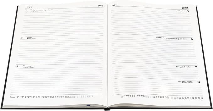 Collins Essential 2025 Business Diary - A4 Week to View Planner with Leathergrain Hardback Cover - Purple - ESSA43.55-25