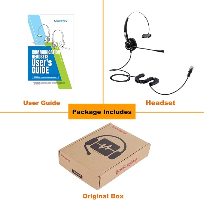 VoiceJoy Office Monaural Headset with Microphne RJ9 Plug for Cisco IP Phones 794X 796X 797X 69XX Series and 8811,8841,8851,8861,8941,8945,8961,9951,9971 etc