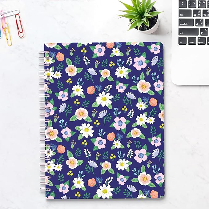 Sweetzer & Orange S&O Cute Spiral Notebooks - College Ruled Spiral Notebook with Pockets - Hardcover Notebook for Women - Cute Notebooks for School & Journal - 80 Double-Sided Pages, 6.25" x 8.25”