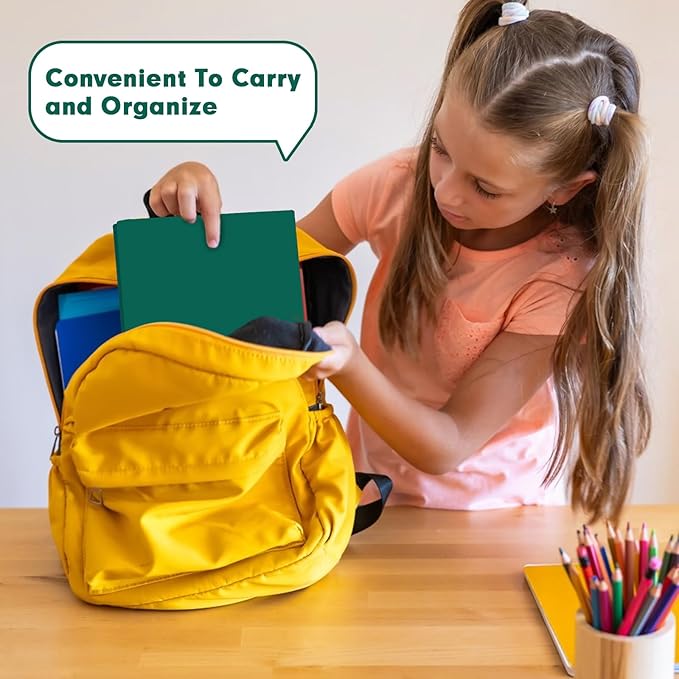 Plastic 2 Pocket Folders with Prongs, 30 Pack, Heavyweight, Letter Size Poly Folders with 3 Metal Prongs Fastener Clips (Green)