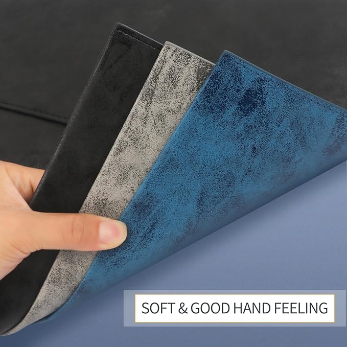 Toplive Document File Folder, Waterproof Thin PU Leather A4 Envelope Folder File Document Organizer Storage Case, Filing Envelope Folder with Magnetic Closure, Blue