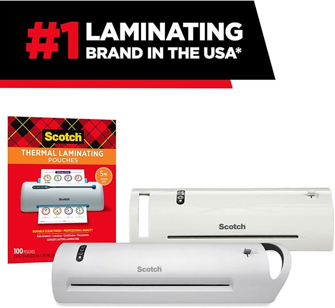 Scotch Thermal Laminating Pouches, For Use With Thermal Laminators, 8.9 x 11.4 Inches, Letter Size Sheets, 100 Count (Pack of 1)