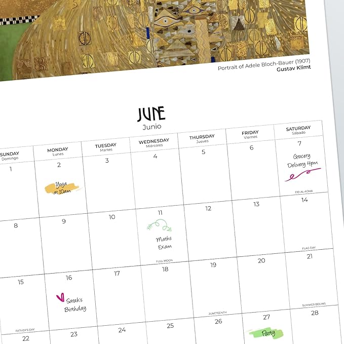 Art Wall Calendar 2025 12" x 12" FSC® Plastic Free - Starts Week On Sunday | Square Wall Calendar | Family Planner Calendar 2025 | Art Calendar 2025