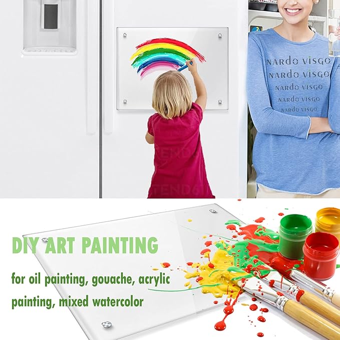 Acrylic Note Board Refrigerator Dry Erase Board Magnetic Clear 15βx11 Includes 4 Dry Erase Markers