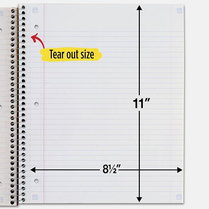 Five Star Spiral Notebook + Study App, 3 Subject, College Ruled Paper, Fights Ink Bleed, Water Resistant Cover, 8-1/2" x 11", 150 Sheets, Blue (73623)