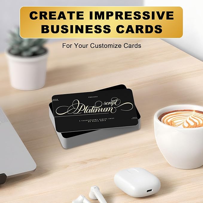 300 Pcs Metal Business Cards Black Metal Business Card Blanks for CNC Engraver Laser Engraving Reliable and Sturdy Multipurpose Aluminium Business Card Blanks Thickness 0.01 Inch