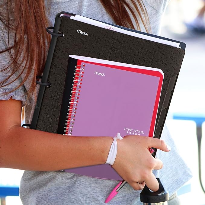 Five Star Spiral Notebook, 2 Subject, College Ruled, 9 1/2" x 6" 80 Sheets, Amethyst Purple (840029CF1-ECM)