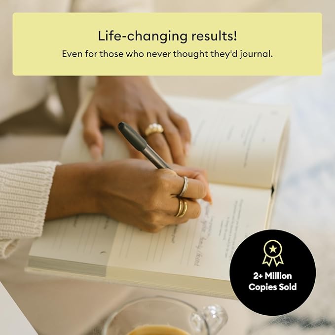 Intelligent Change The Five Minute Journal, Original Daily Gratitude Journal 2025, Manifestation Journal for Mindfulness, Undated Daily Journal with Gold Foiling, Plastic-Free, Yellow