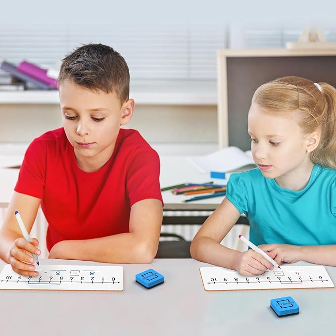 2 Pack Dry Erase Number Line Board 4βx12β Inch Lapboard Double Sided White Board Featuring 0-10 Number Line On One Side 0-20 On The Other for Students Desk