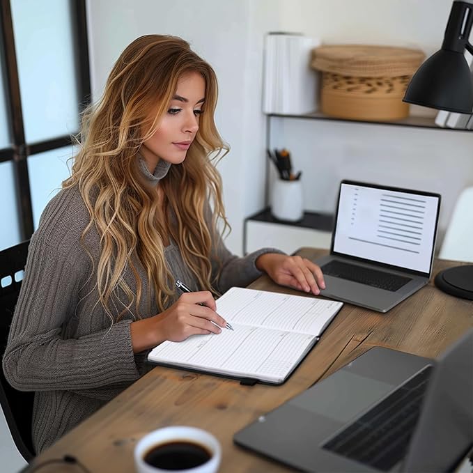 Undated Weekly and Monthly Planner, Cofullsky Weekly To Do List Planner Notebook with Unique Lettering Ribbon A5 Size Personalized Present Suitable for Women Men Teachers Kids (Letter C)