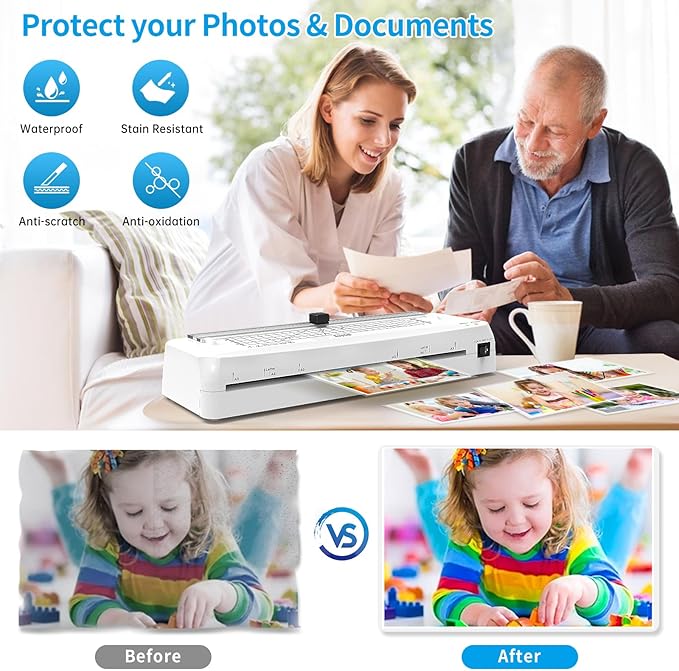 Laminator, 13 inch Laminator Machine with Laminating Sheets, Cold and Thermal Laminator Machine 11x17 with Paper Cutter, Laminating Machine for Home Office School Use