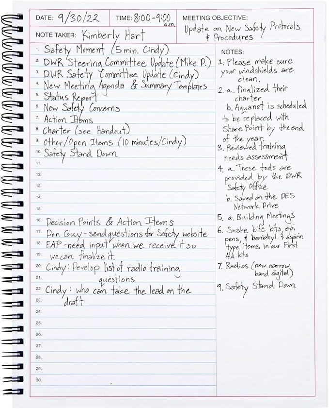 2 Pack Meeting Notebooks for Work, Spiral-Bound Daily Planner for Project Management, Office, Business, Note Taking, Organizer (160 Pages, 8.5 x 11 In)