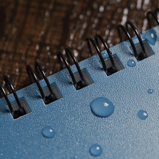 Rite in the Rain Weatherproof 3"x5" Top Spiral Notebook, Blue Cover, Universal Pattern, 6 Pack (No. 235L6)