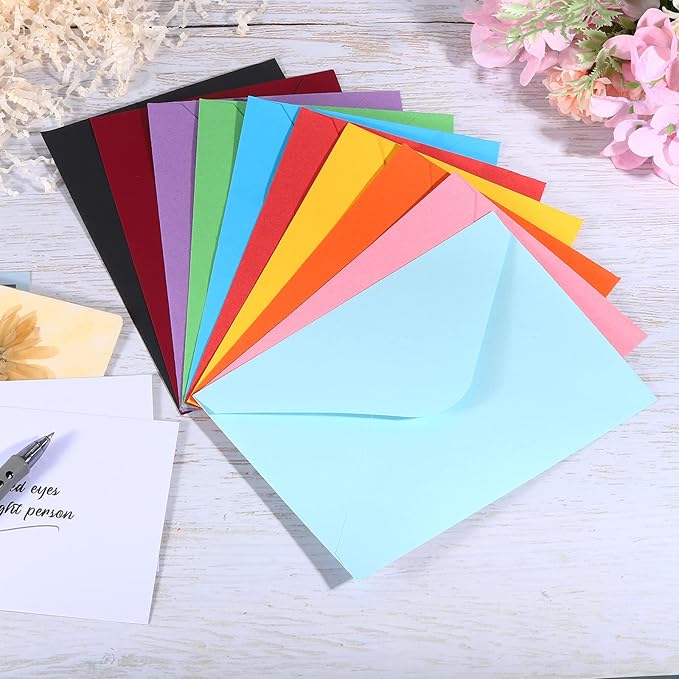 PATIKIL Mini Envelopes, 50 Pack Gift Cards Business Cards Envelope for Greeting Weddings, Dark Red