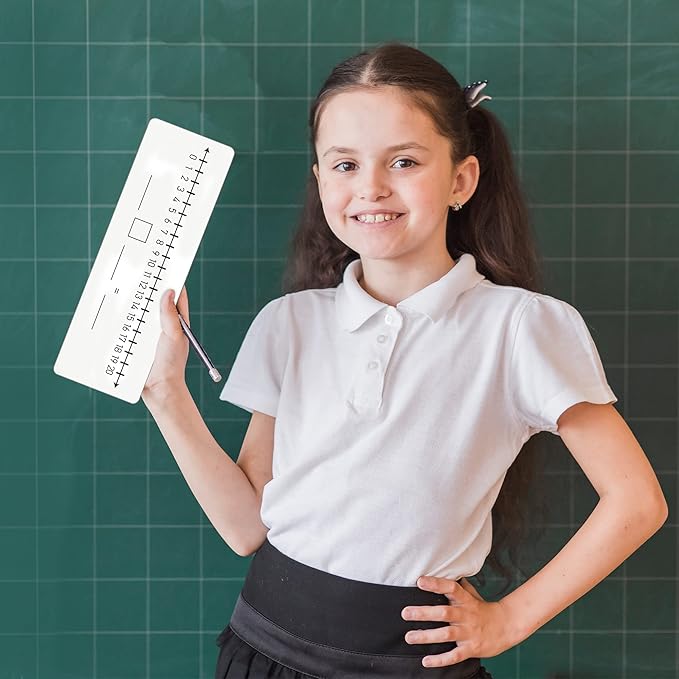 2 Pack Dry Erase Number Line Board 4βx12β Inch Lapboard Double Sided White Board Featuring 0-10 Number Line On One Side 0-20 On The Other for Students Desk